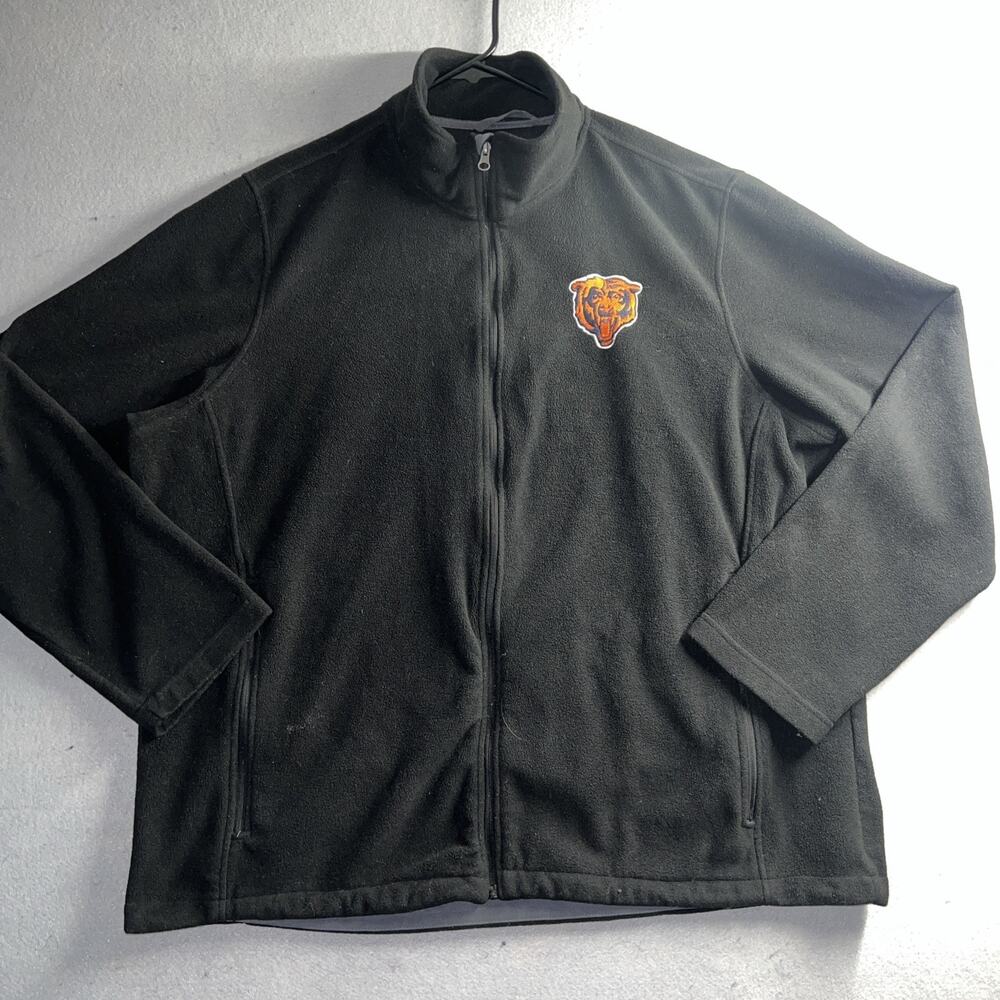 NFL Mens Chicago Bears Full Zip Fleece Jacket Light Size XXL